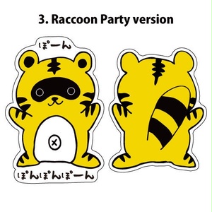 とらたぬステッカー3 "Raccoon Party" ver