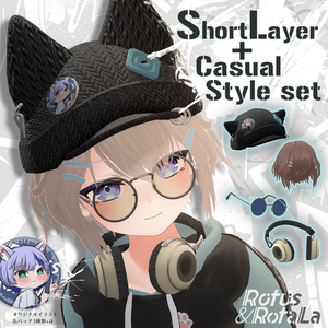 [HAOLAN Exclusive] SL+Casual style set (Hair/Hat/Headphones/Sunglasses)