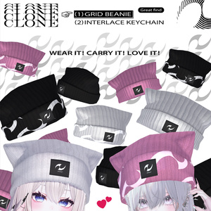 【フリーサイズ】Grid Beanie & Interlace keychain【MA対応】 #clnsq 缩略图 2