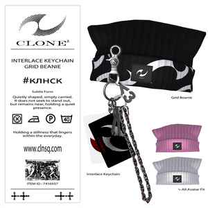 【フリーサイズ】Grid Beanie & Interlace keychain【MA対応】 #clnsq
