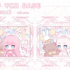 可愛い素体|商用利用OK |トレスChibi Girl Pose素材YCH base