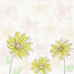 線画。花