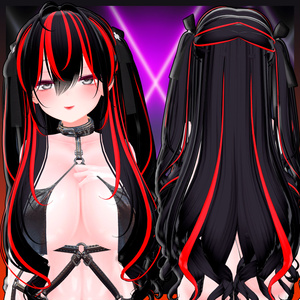 Lilith Two Side Twin Tail Hair Highlights Texture 【VRC Hair Texture - Glay Unknown】 缩略图 2