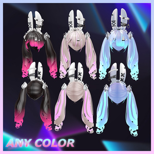 Usamimi TwinTail Highlights Texture 【VRC Hair Texture - Studio4NIMARU】 缩略图 6
