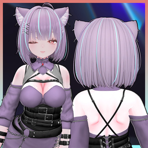 Neko Bob Highlights Texture 【VRC Hair Texture - 隣の店】 缩略图 2