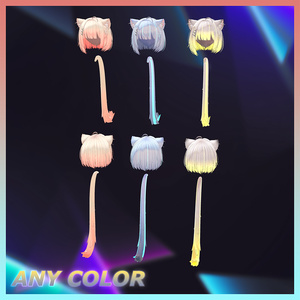 Neko Bob Highlights Texture 【VRC Hair Texture - 隣の店】 缩略图 4