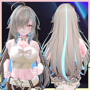 Rough Long Hair Highlights Texture 【VRC Hair Texture - 隣の店】 缩略图 2