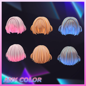 Bosa Bob Hair Highlights Texture 【VRC Hair Texture - Salon de Musubi】 缩略图 4