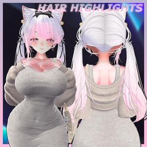 猫ツインテールヘア Highlights Texture 【VRC Hair Texture - Li-ne_Shop】