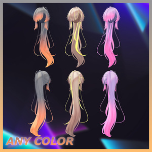 Lilith Ponytail Hair Highlights Texture 【VRC Hair Texture - 隣の店】 缩略图 4