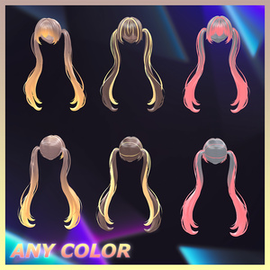 Simple twin Highlights Texture 【VRC Hair Texture - Salon de Musubi】 缩略图 4