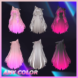 Luminous Two Side Twin Tail Hair Highlights Texture 【VRC Hair Texture - GLAY Unknown】 缩略图 4