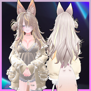 メカクレおおかみヘア Highlights Texture 【VRC Hair Texture - muu(ﾑｰ)】 缩略图 2