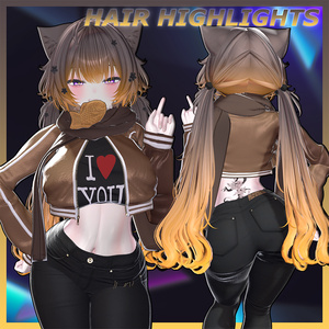 Picnic low Twin Tail Highlights Texture 【VRC Hair Texture - GLAY Unknown】