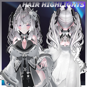 Luv Bunny Twin tails Hair Highlights Texture 【VRC Hair Texture - GLAY Unknown】