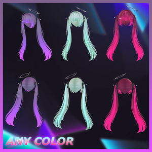 シンプルツインテールヘア Highlights Texture 【VRC Hair Texture - Li-ne_Shop】 缩略图 4