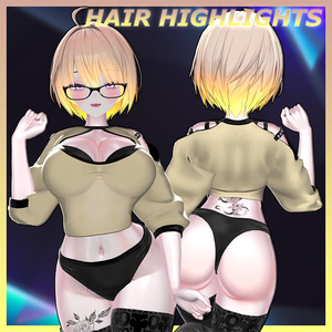 Sporty shortcut Highlights Texture 【VRC Hair Texture - 隣の店】
