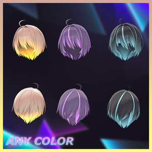 Sporty shortcut Highlights Texture 【VRC Hair Texture - 隣の店】 缩略图 4