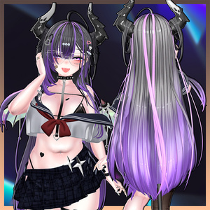 Asmodeus Hair Highlights Texture 【VRC Hair Texture - MOMORI】 缩略图 3