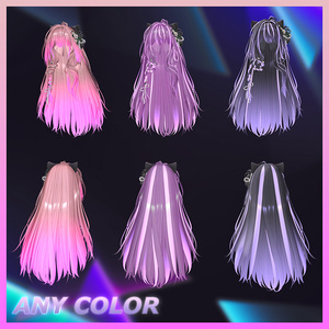 Deer Bloom Long Hair Highlights Texture 【VRC Hair Texture - GLAY Unknown】 缩略图 4