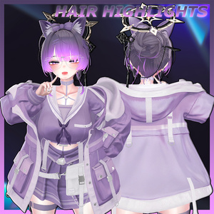 Messy Bun Highlights Texture 【VRC Hair Texture - 隣の店】