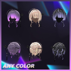 Messy Bun Highlights Texture 【VRC Hair Texture - 隣の店】 缩略图 4