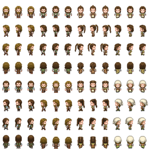 【RPGツクールMV/MZ】歩行グラフィック　ドワーフの村人、町人8体セット