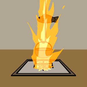 Too much fire in the hearth GIF animation
