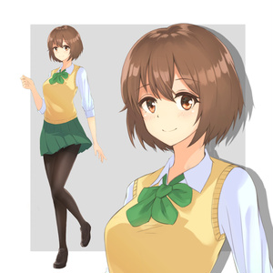 少女組み合わせ立ち絵素材 ミラーイメージ Booth