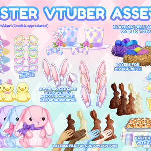 Vtuber / PNGtuber Easter Asset Collection (Deluxe) イースター