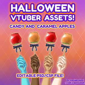 Vtuber Halloween Caramel Apple Layered Hand Asset ハロウィーン