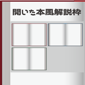 （動画用素材）開いた本風解説枠（3色）【ニコニ・コモンズ一時避難素材】