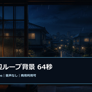 雨の窓辺ループ背景 64秒｜フルHD・配信・作業用映像素材