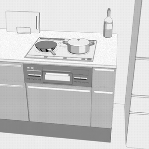 3Dキッチン・台所(CLIPSTUDIOPAINT用) 缩略图 9