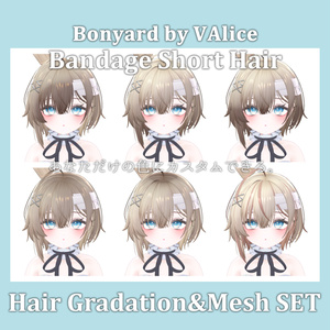 Gradation&Mesh++ Set for 包帯ショート / Bandage Short Hair Bonyard様 缩略图 9