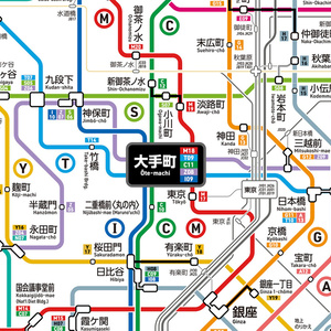 東京の地下鉄路線図（デジタル版）
