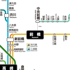 群馬県鉄道路線図（デジタル版）