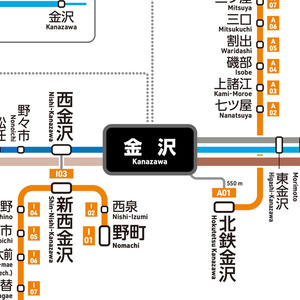 石川県鉄道路線図（デジタル版）