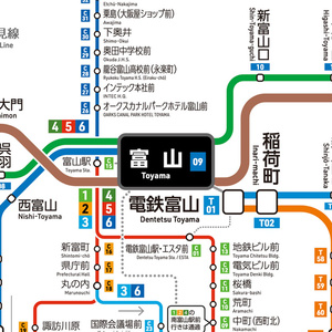 富山県鉄道路線図（デジタル版）