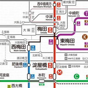 大阪の地下鉄路線図（デジタル版）