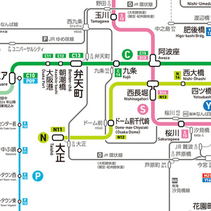 大阪の地下鉄路線図（デジタル版）