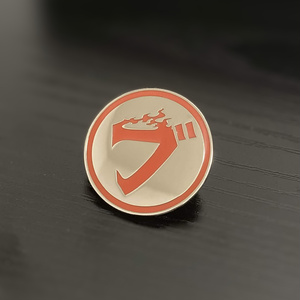 Bukita Burning logo metal pin badge