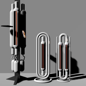 Free version available Electric heater 3D model with sci-fi look