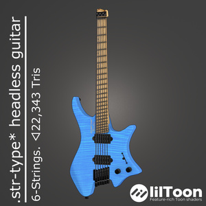 (Free) 3D model "6-string headless guitar .str-type*".