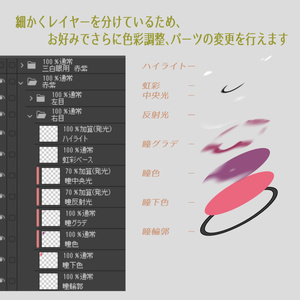落ち着いた美少女の瞳【改変用瞳テクスチャ　※三白眼用あります！】 缩略图 3