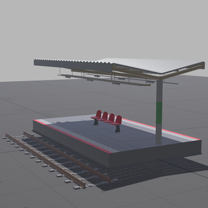 【VRCワールド向け3Dモデル】ミニ駅セット
