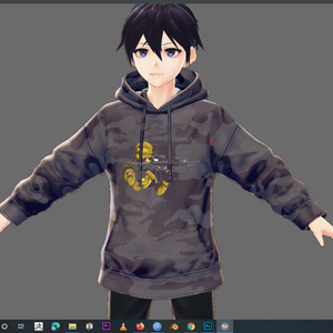 Army Print Combat Hoodie texture for VROID