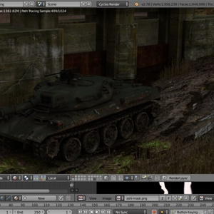 Blender作品「戦車と水門」のシーンデータ