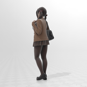 【制服JK】リアル人物3Dスキャンモデル / 3Dデータ (.glb)