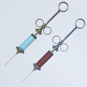【VRChat向け】アンティーク風注射器（電子化する薬剤注入&採血シェイプキー設定済み）